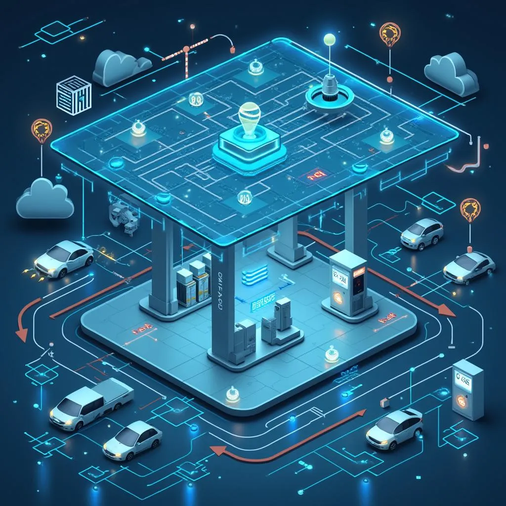 Estación de servicio inteligente con sensores IoT