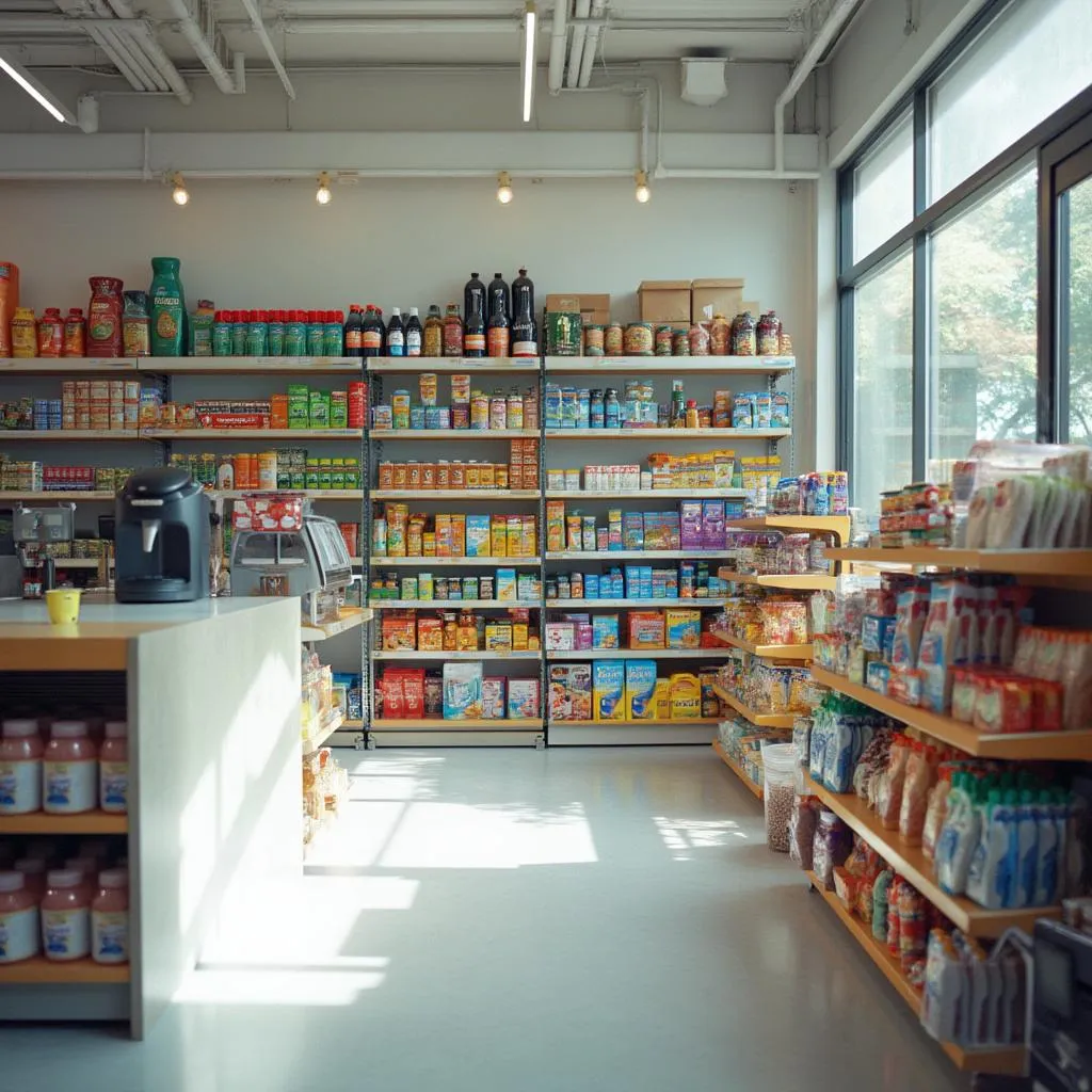 Interior de tienda de conveniencia moderna